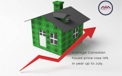 Average Canadian house price rose 14% in a year up to July